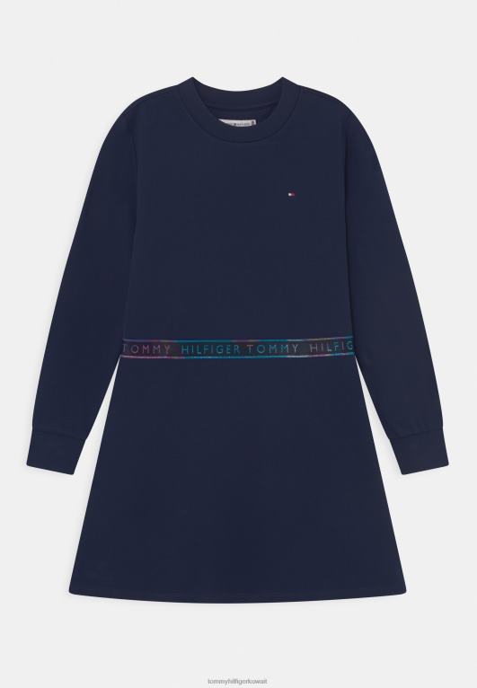 البحرية الشفق Tommy Hilfiger فستان جيرسي الشريط 446448480