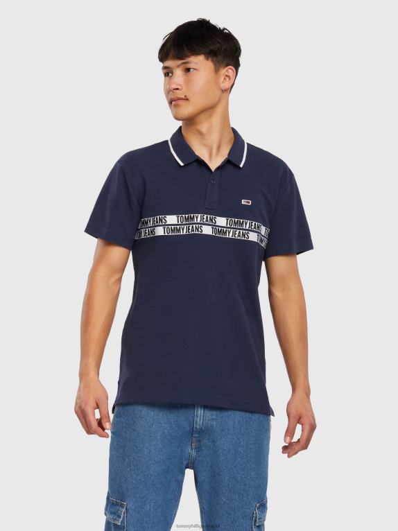 البحرية الشفق Tommy Hilfiger شريط شعار بولو من القطن العضوي 44644849