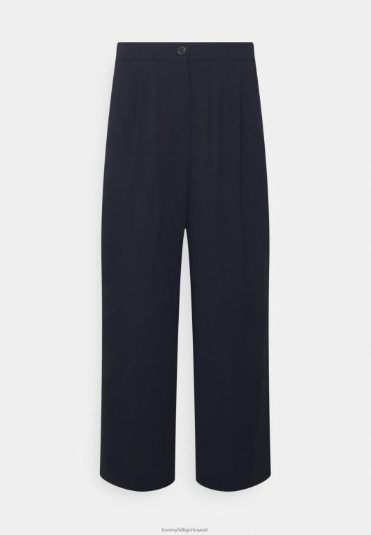 سماء الصحراء Tommy Hilfiger بنطال من نسيج التويل السائل بأرجل واسعة 446448497