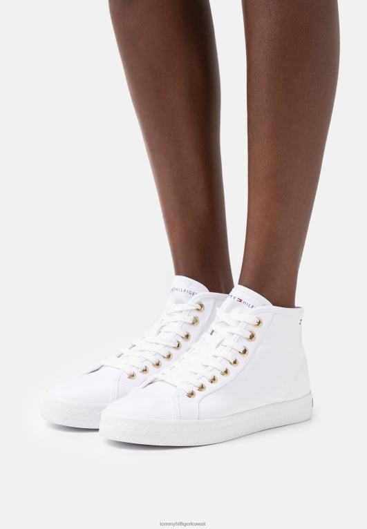 أبيض Tommy Hilfiger حذاء رياضي عالي الجودة متوسط ​​القطع 446448501
