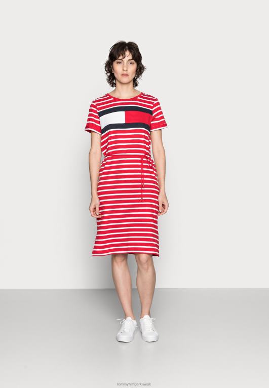 برينتون الكلاسيكي/الأحمر الأساسي Tommy Hilfiger فستان تي شيرت عادي من أبو فستان جيرسي 446448520