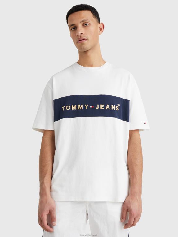 أبيض Tommy Hilfiger تيشيرت بشعار الماركة متباين الألوان 44644853