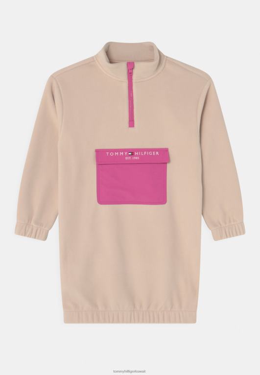 حجر أملس Tommy Hilfiger فستان نهاري بنصف سحاب من الألوان الناعمة 446448546