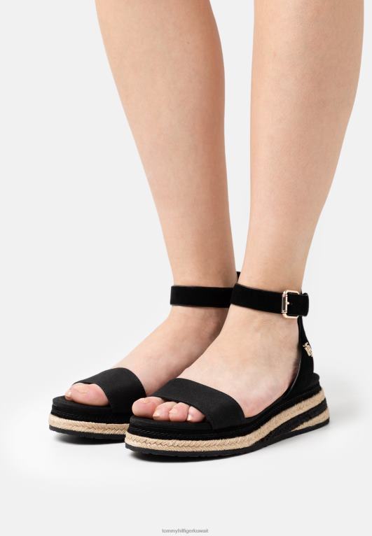 أسود Tommy Hilfiger حذاء إسبادريل ذو حبل ملون منخفض الإسفين 446448547