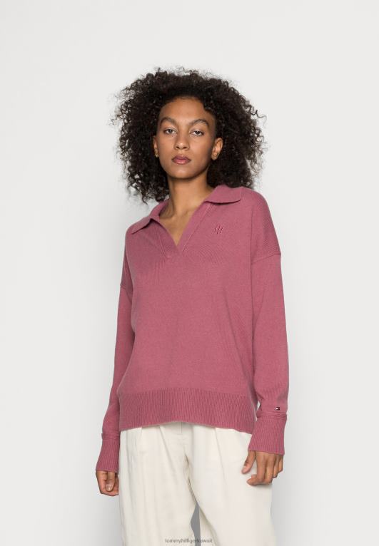 أحمر ضبابي Tommy Hilfiger مزيج سترة البلوز 446448555