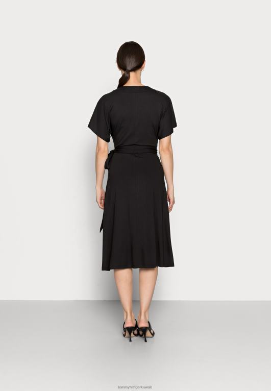 أسود Tommy Hilfiger فستان جيرسي ميدي عادي 446448556