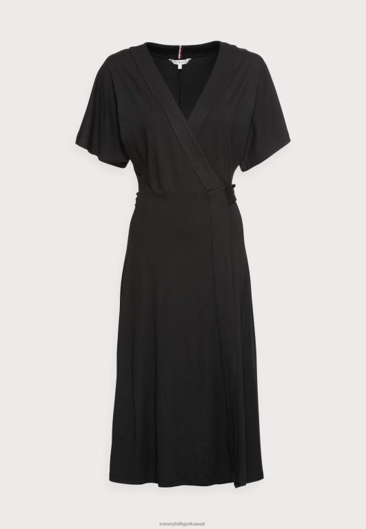 أسود Tommy Hilfiger فستان جيرسي ميدي عادي 446448556