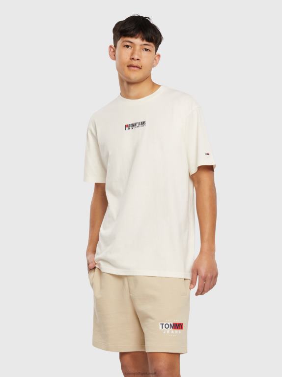 الأبيض القديم Tommy Hilfiger تي شيرت مطرز بالعلم 44644856