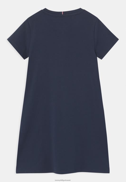 البحرية الشفق Tommy Hilfiger فستان جيرسيه بطبعة السيناريو 446448563