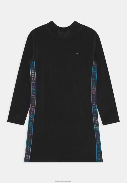 أسود Tommy Hilfiger فستان يوم الشريط 446448587