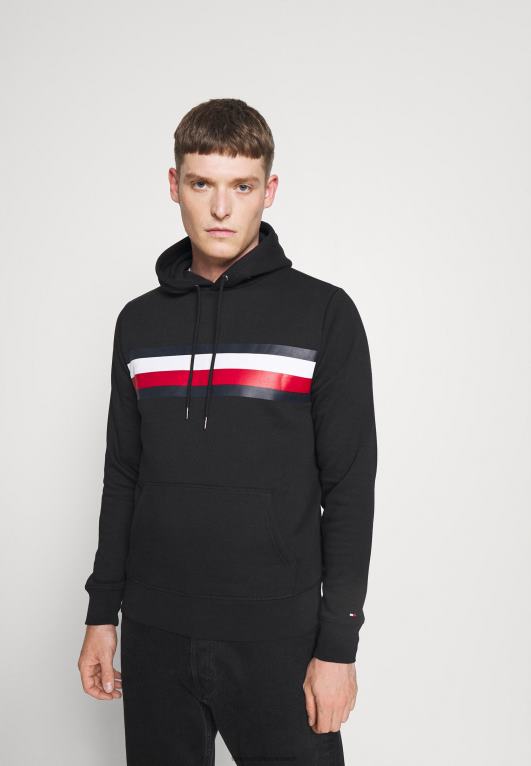 أسود Tommy Hilfiger البلوز هودي شريط عالمي 446448592