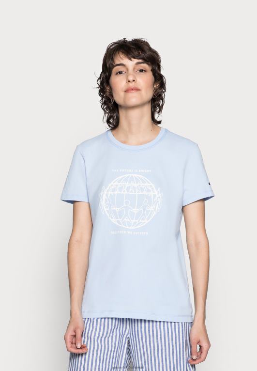 الأزرق الحلو Tommy Hilfiger تي شيرت بطبعة كوكب واحد عادي 446448623