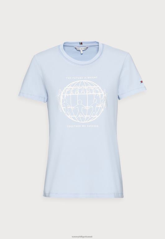 الأزرق الحلو Tommy Hilfiger تي شيرت بطبعة كوكب واحد عادي 446448623