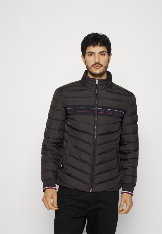 أسود Tommy Hilfiger سترة ذات ياقة واقفة وسترة شريطية خفيفة 446448652