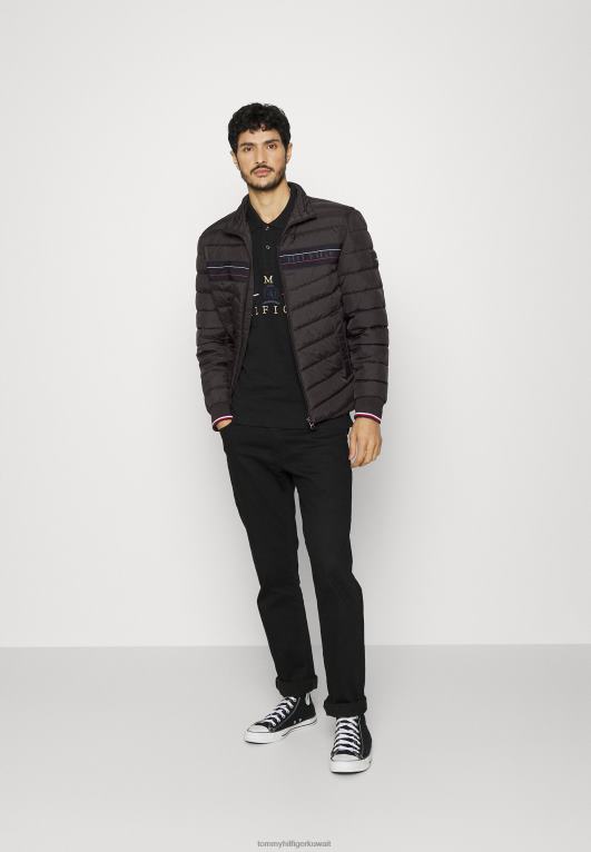 أسود Tommy Hilfiger سترة ذات ياقة واقفة وسترة شريطية خفيفة 446448652