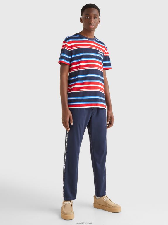 شريط الشفق البحرية Tommy Hilfiger تيشيرت مخطط بشعار الماركة 44644869