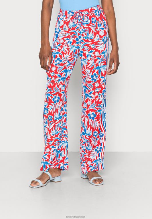 وشاح الجزيرة باللون الأحمر Tommy Hilfiger وشاح واسع الساق يسحب على البنطلون 446448701