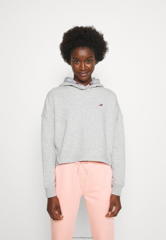 رمادي فاتح Tommy Hilfiger البلوز هوديي الشريط العادي 446448724