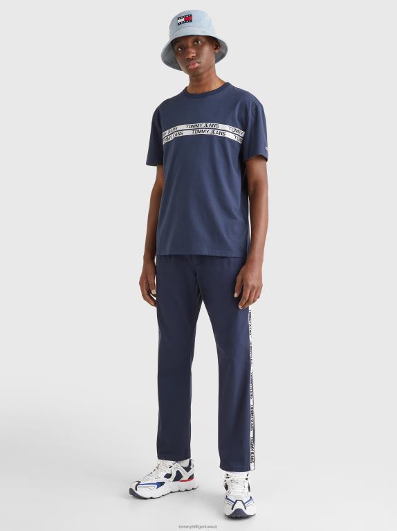 البحرية الشفق Tommy Hilfiger شريط تي شيرت من القطن العضوي 44644879