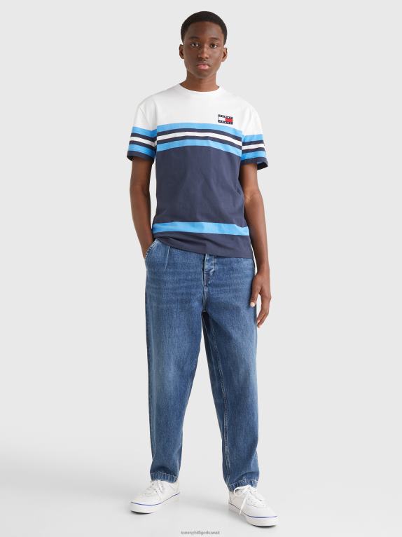 الشفق البحرية / الأزرق يفتن Tommy Hilfiger تيشيرت بشريط شارة من القطن العضوي 44644881