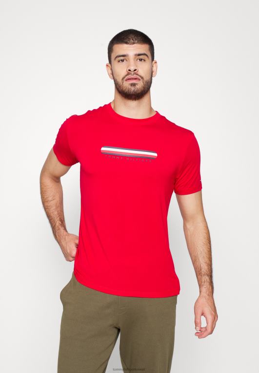 الأحمر الأساسي Tommy Hilfiger تي بيجامة أعلى 446448870