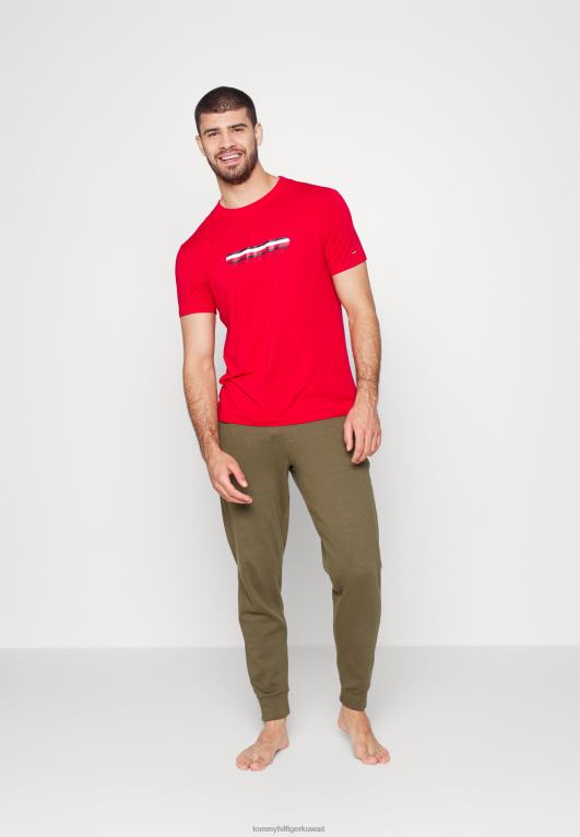 الأحمر الأساسي Tommy Hilfiger تي بيجامة أعلى 446448870
