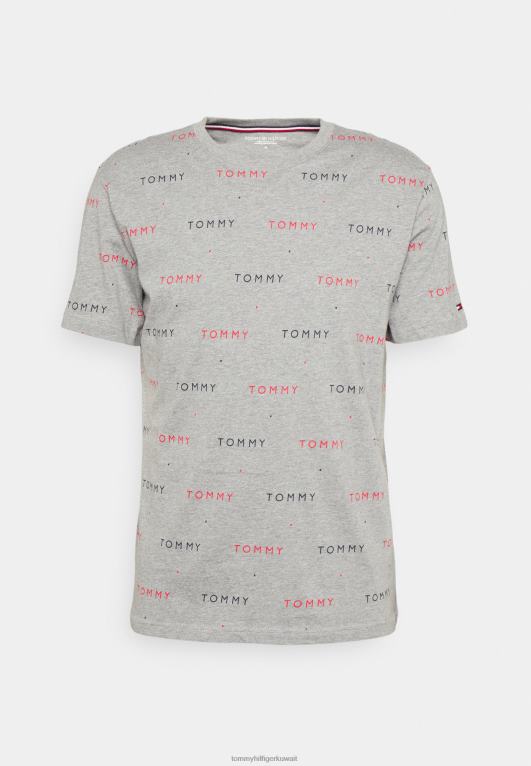 هيذر رمادي Tommy Hilfiger قميص بيجامة بطبعة تي شيرت 446448896