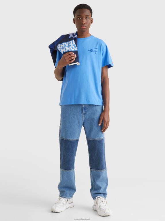 يفتن الأزرق Tommy Hilfiger تيشيرت من القطن المعاد تدويره بشعار الماركة 44644890