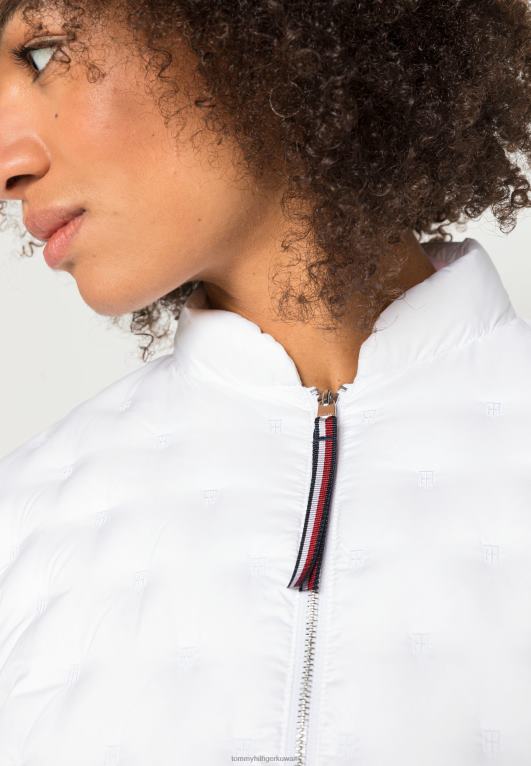 البصرية الأبيض Tommy Hilfiger نقطة التطريز سترة أسفل سترة 446448967