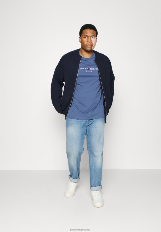 النيلي الباهت Tommy Hilfiger تيشيرت بطبعة شعار الماركة 446448969