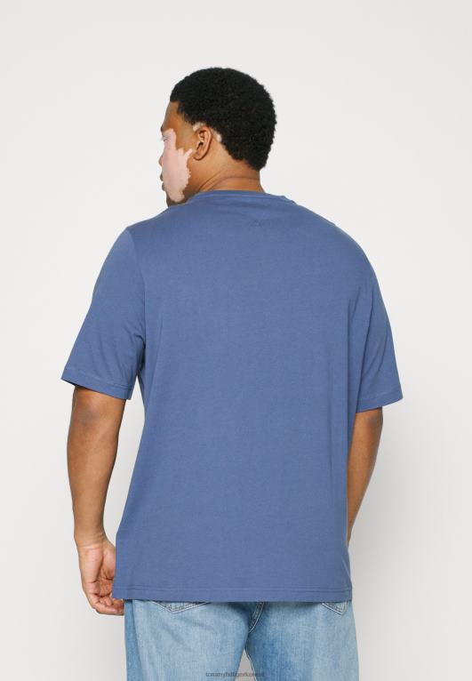 النيلي الباهت Tommy Hilfiger تيشيرت بطبعة شعار الماركة 446448969