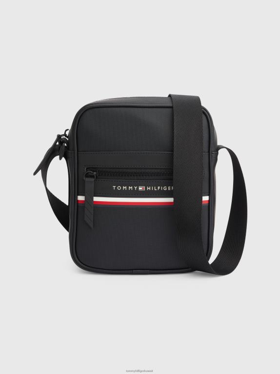 أسود Tommy Hilfiger حقيبة مراسل صغيرة بشعار معدني 44644897