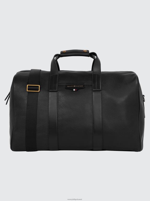 أسود Tommy Hilfiger حقيبة من القماش الخشن من الجلد الفاخر 44644899