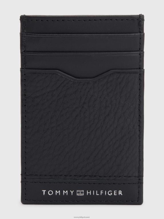 أسود Tommy Hilfiger حامل بطاقات من الجلد الملمس المختلط 44644908