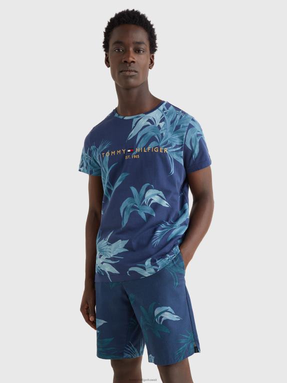 سماء الصحراء/متعددة Tommy Hilfiger تي شيرت بشعار زهور النخيل 44644944