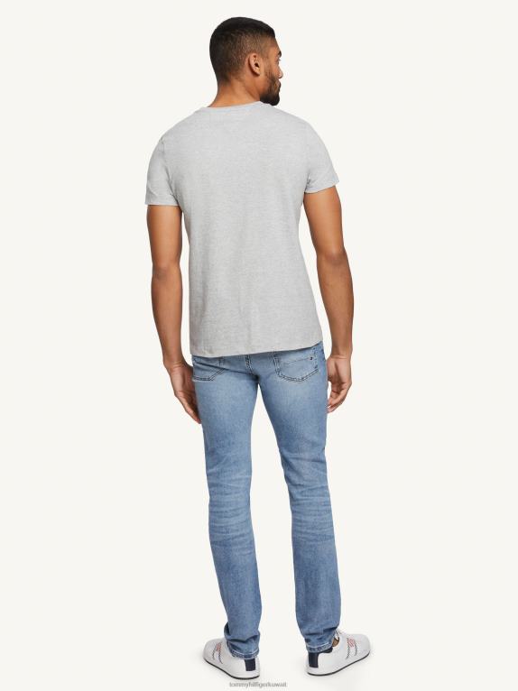 هيذر رمادي فاتح Tommy Hilfiger تي شيرت بشعار نص التوقيع 44644949