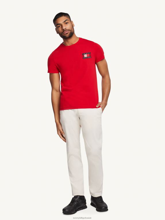 الأحمر الأساسي Tommy Hilfiger تي شيرت شركة الصدر 44644954