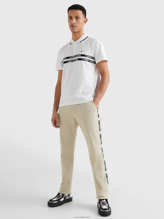 أبيض Tommy Hilfiger شريط شعار بولو من القطن العضوي 44644970