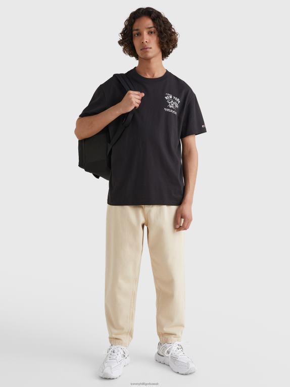 أسود Tommy Hilfiger تيشيرت بشعار البيتزا 44644973