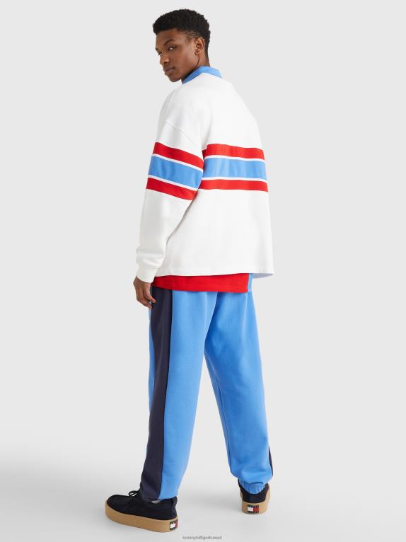 أبيض Tommy Hilfiger قميص الرجبي مخطط 44644974