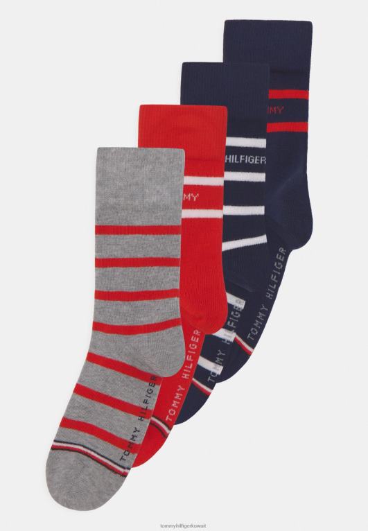البحرية / الأحمر Tommy Hilfiger جوارب بريتون للجنسين مكونة من 4 قطع 446446882