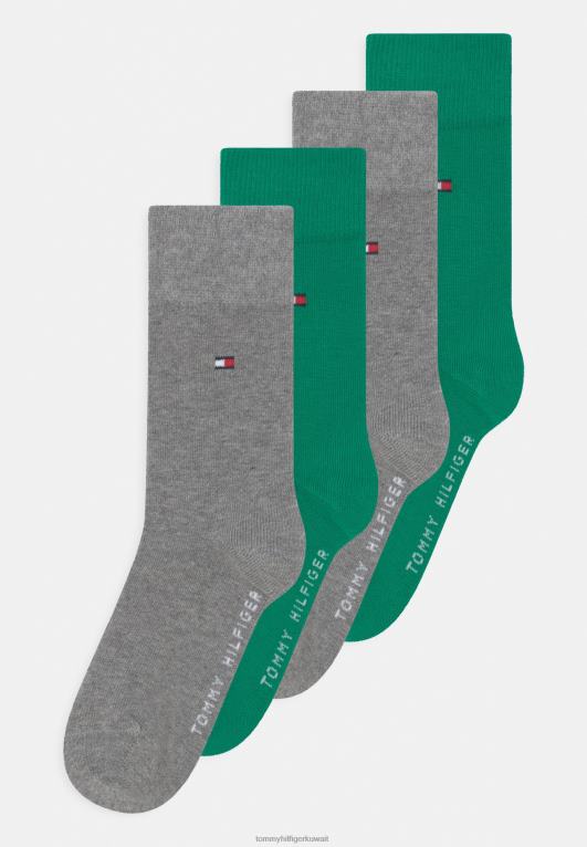 أخضر اللون الرمادي Tommy Hilfiger جوارب للأطفال للجنسين مكونة من 4 قطع 446446960