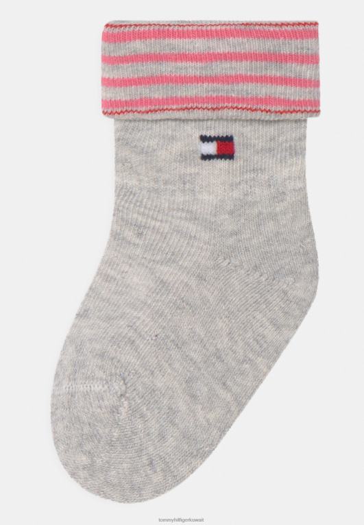 لون القرنفل Tommy Hilfiger جوارب قابلة للطي للأطفال للجنسين مكونة من 4 قطع 446447037