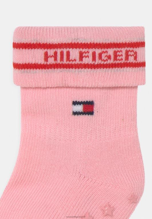 لون القرنفل Tommy Hilfiger جوارب قابلة للطي للأطفال للجنسين مكونة من 4 قطع 446447037