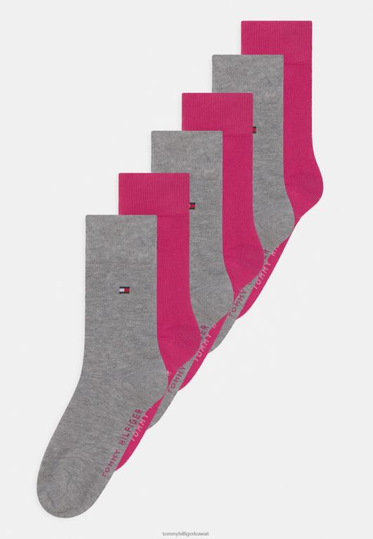وردي/رمادي Tommy Hilfiger جوارب للأطفال للجنسين مكونة من 4 قطع 446447092