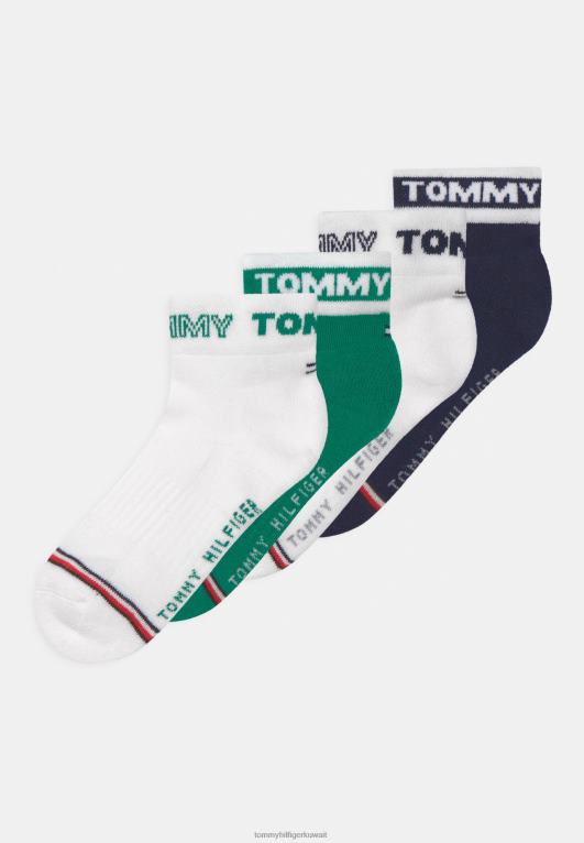 البحرية / الخضراء Tommy Hilfiger جوارب رياضية للأطفال من الجنسين مكونة من 4 قطع 446447140