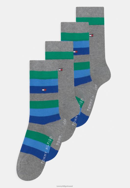 أخضر/أزرق Tommy Hilfiger جوارب أساسية للأطفال مكونة من 4 قطع 446447148