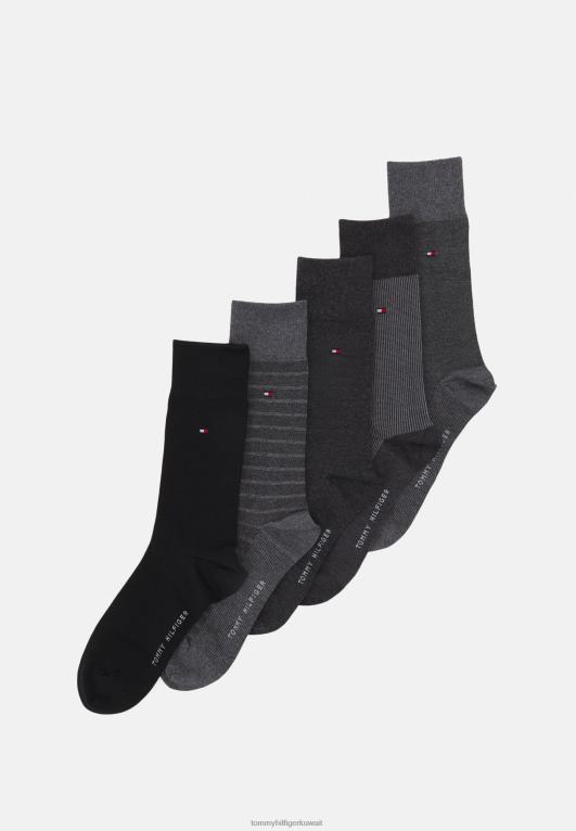 مزيج الرمادي Tommy Hilfiger صندوق هدايا رجالي مكون من 5 جوارب على شكل عين الطير 446447068