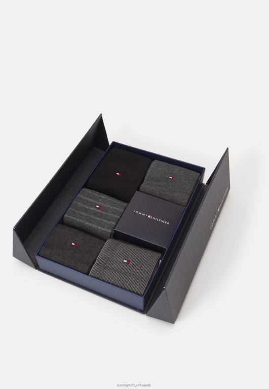 مزيج الرمادي Tommy Hilfiger صندوق هدايا رجالي مكون من 5 جوارب على شكل عين الطير 446447068