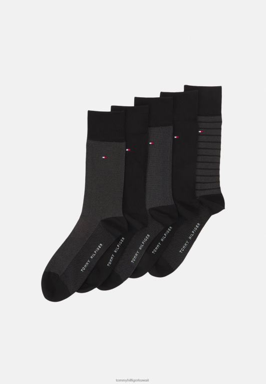 أسود Tommy Hilfiger صندوق هدايا رجالي مكون من 5 جوارب على شكل عين الطير 446447120